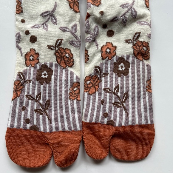Japan brand Mina perhonen Floral Striped 
 Socks - Picture 5 of 5